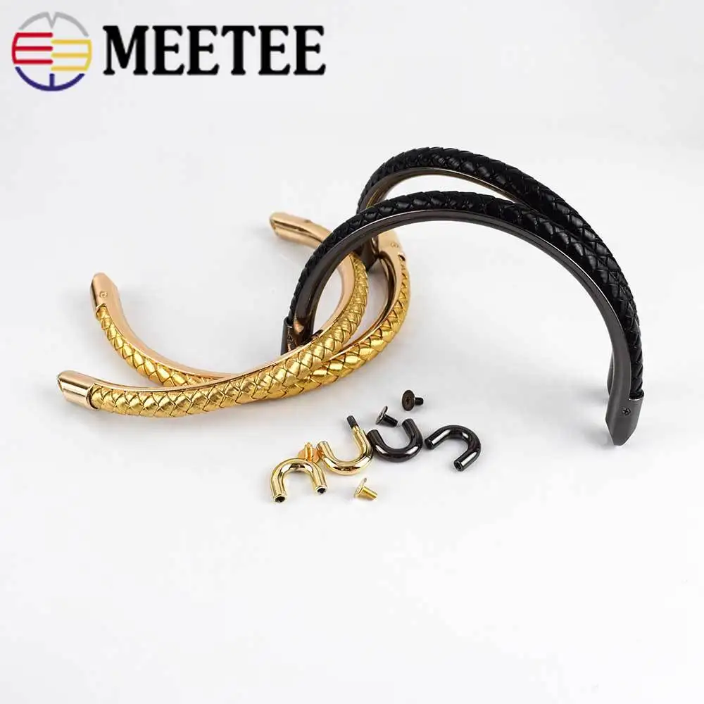 Meetee 2pcs 125mm Metal Bag Handles for Luggage Strap Buckle Hooks DIY Bags Handle Belt Hardware Accessories