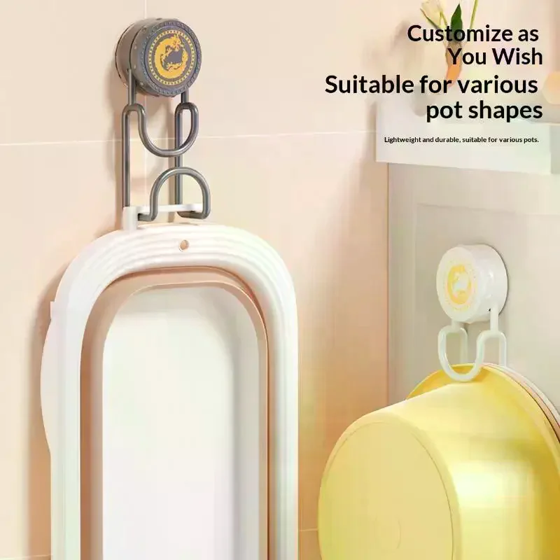 Suction Cup Wash Basin Hook No Drill Adjustable Basin Storage Rack Removable Hangers For Bathroom Kitchen Household Vacuum
