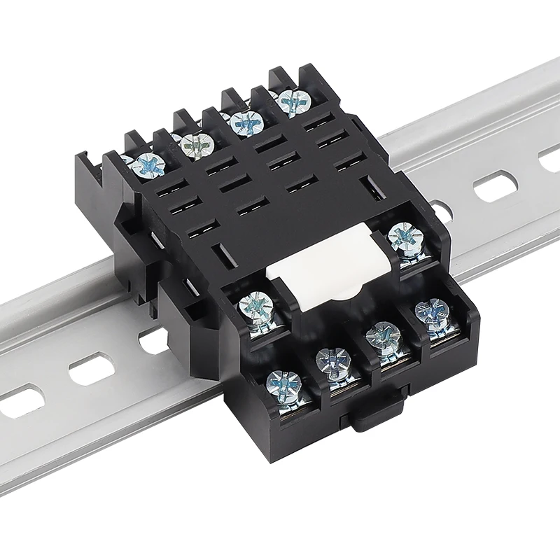 ENMG SH4B-05A 10A DIN Rail Power Relay Socket 4 Pole 14 Pin Relay Base Barrier Type Screw Terminal Block Touch Proof