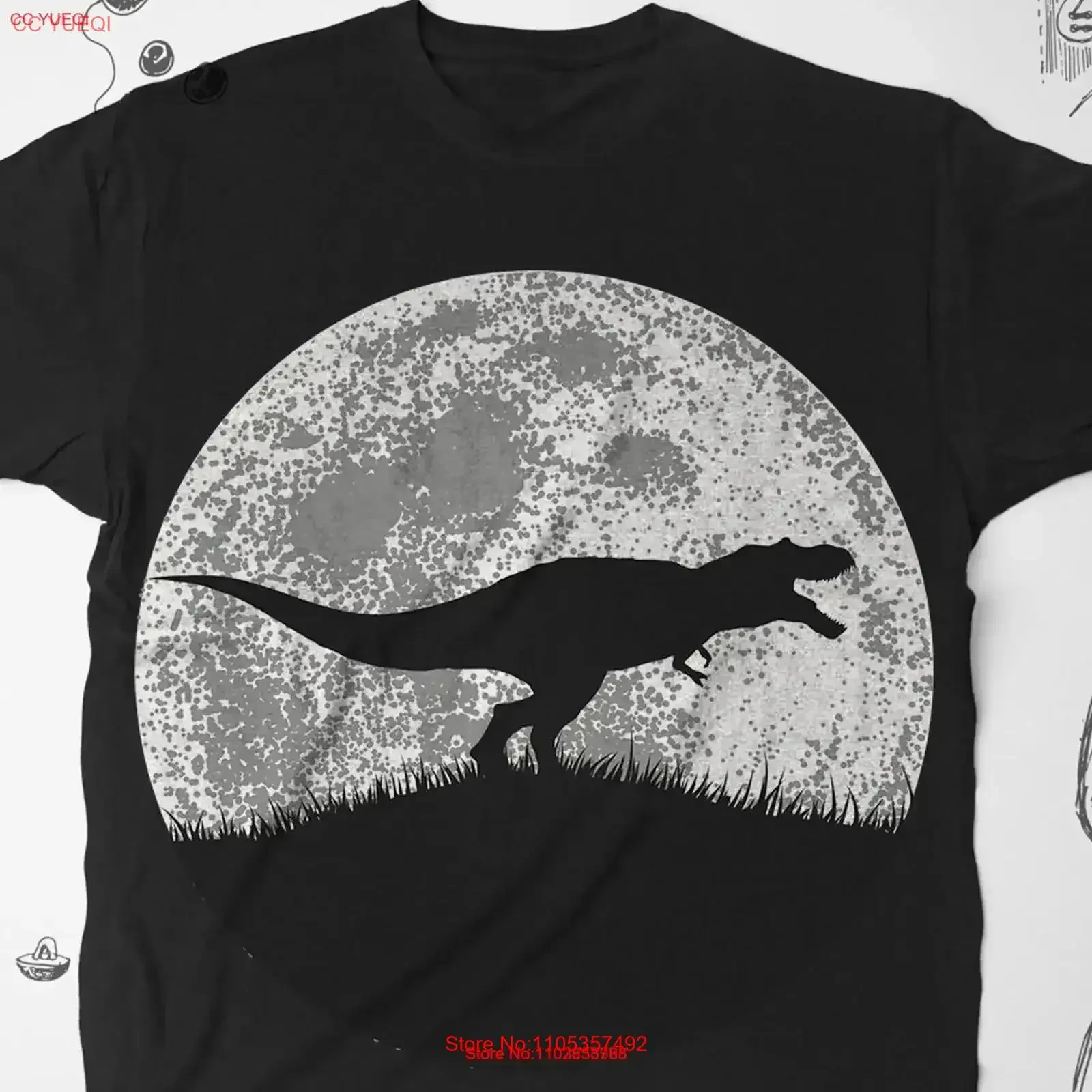 Dinosaur shirt Jurassic World Men T Rex Moon Cool vintage Washed graphic Stylish designer clothes Comfortable fashion Casual