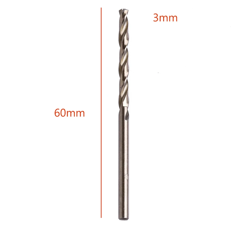 Durable Cast Iron Hard Plastic HSS Twist Drill Bits 10x 3mm Round Shank Coated Surface For Drilling woodworking