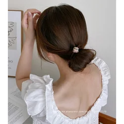 Korean flower hair circle, flower bud head, ball head, high ponytail hair rope, coiled hair rope, hair rope  Woman Hair Accessor