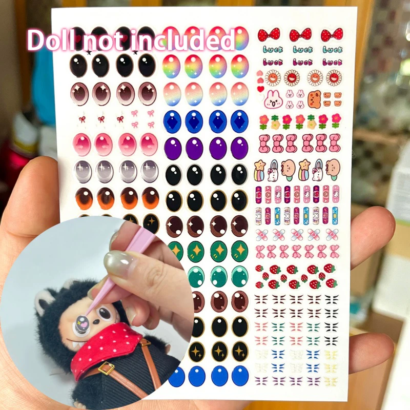 

For Labubu 4.0 Heart Password Series Eye Stickers Diy Fabric Eyelash Stickers For Dolls And Fabric Accessories