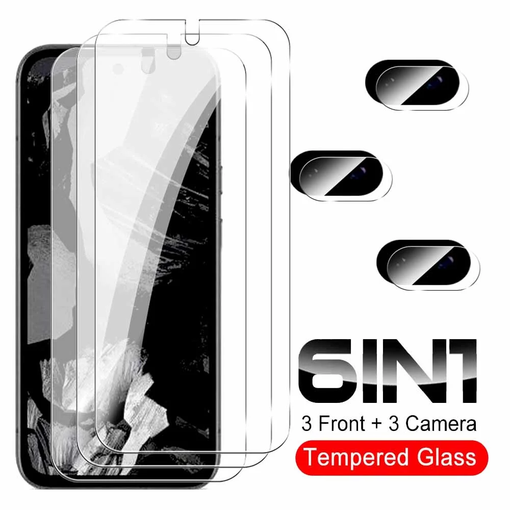 6in1 Camera Tempered Glass For Google Pixel 8a Protective Glass Screen Protector For Pixel 8a 8 A A8 Pixel8A 5g 6.1\'\' Cover Film