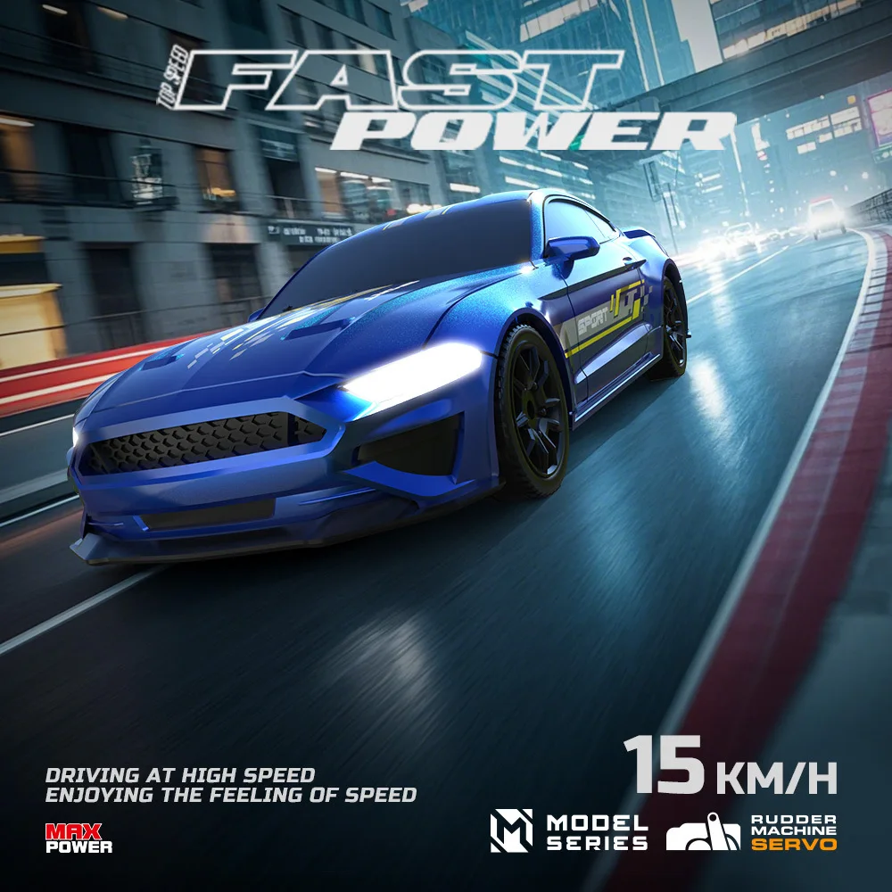 1/43 4WD RC Drift Car for Kids, Full Proportional High Speed Remote Control Racing Car with LED Lights Hobby Toy for Boys