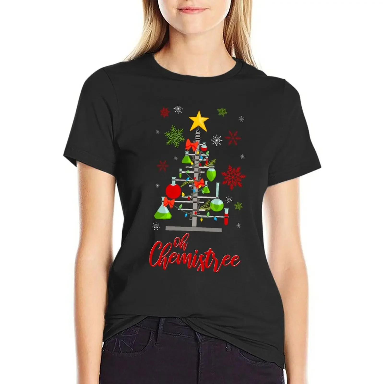 

Oh Chemistree Red T-Shirt plain customs aesthetic clothes lady clothes Womens graphic t shirts