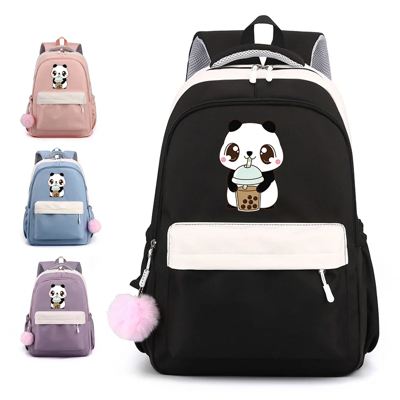 

Cute Panda Pattern Backpack New Cartoon Panda Harajuku Backpack Teenage School Cute Backpack Large Capacity Backpacks