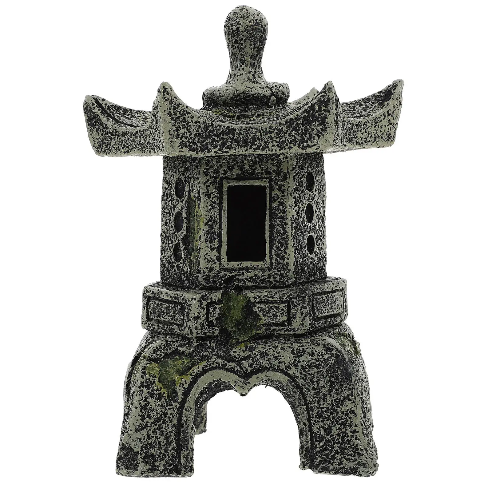 Simulation Pavilion Statue Small Pagoda Garden Decoration Outdoor Resin Stone Pagoda Ornament Micro Landscape Bonsai Garden