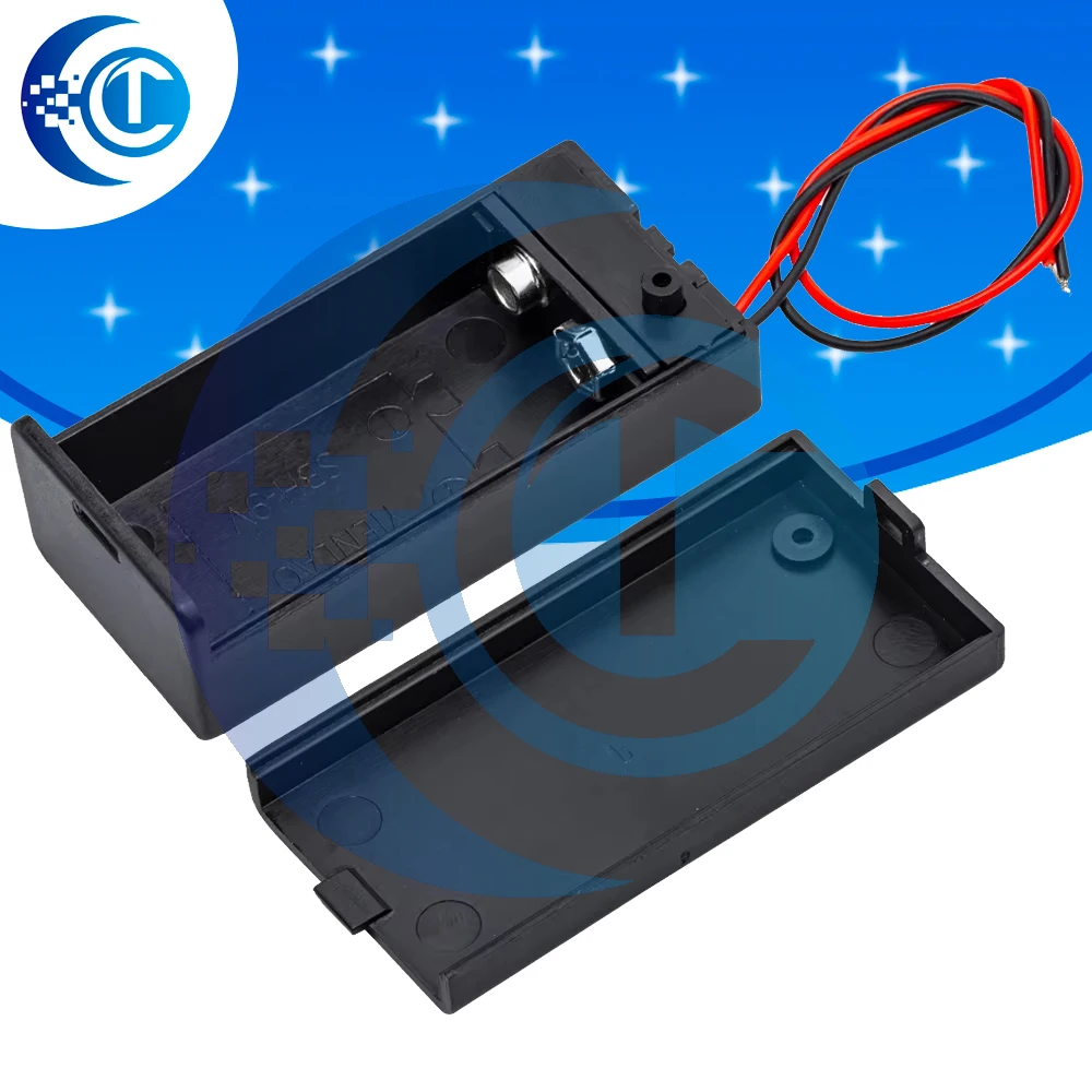 DEC22 9V Battery Storage Case (Hot Sale) - Plastic Holder with Leads & ON/OFF Switch for DIY Projects