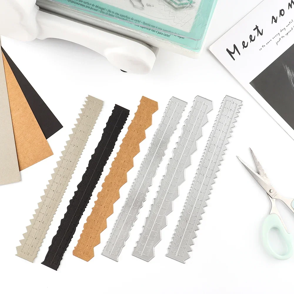 1Pcs Wellenförmige Rand Papier Reißen Lineal Rahmen Metall Schneiden Stirbt für DIY Scrapbooking Fotoalbum Dekorative Präge Karte Handwerk sterben