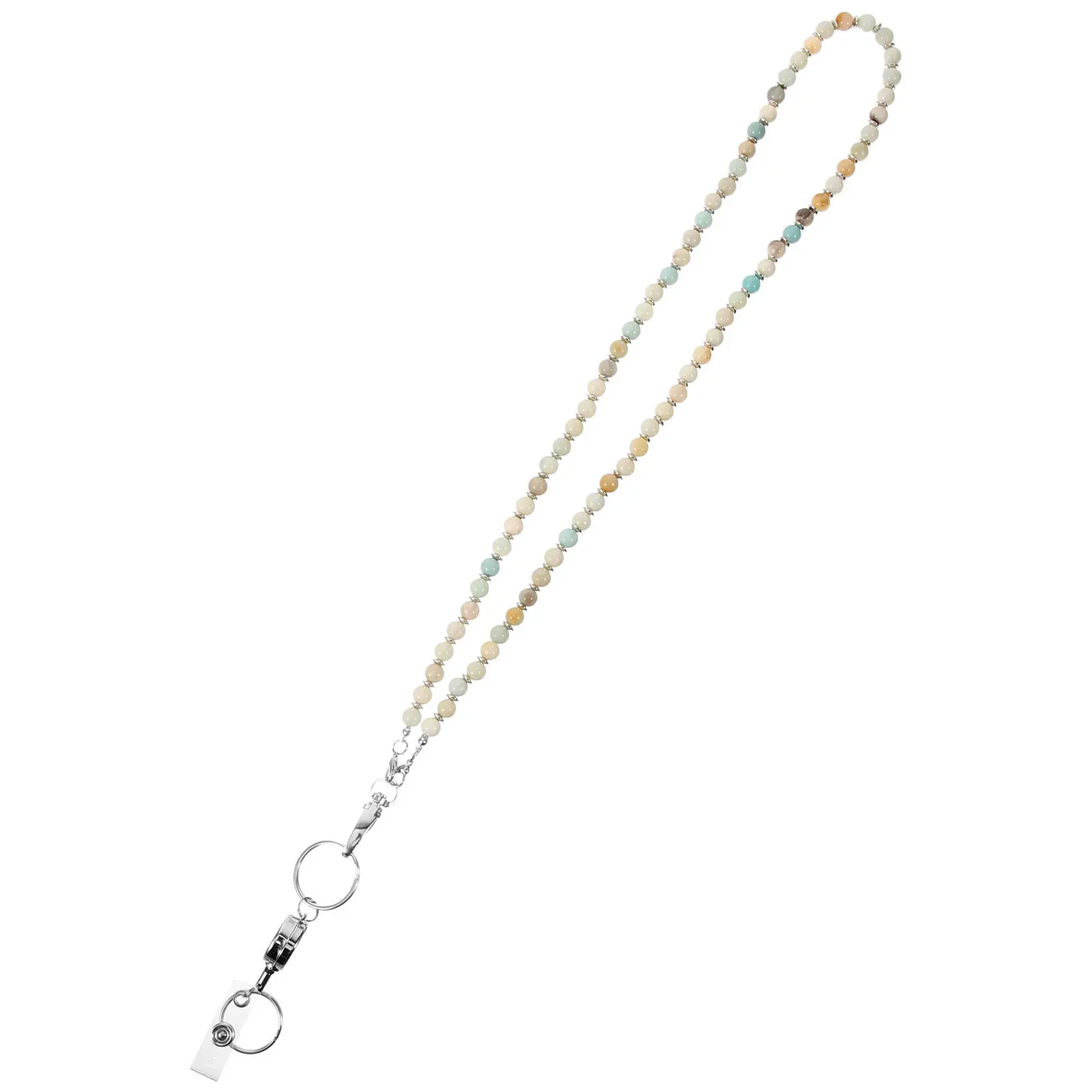 

1Set Elegant Beaded Badge Necklace Lanyard for Id Cards Access Keys Nurse Office Worker Student Chic Stylish Convenient Wearable
