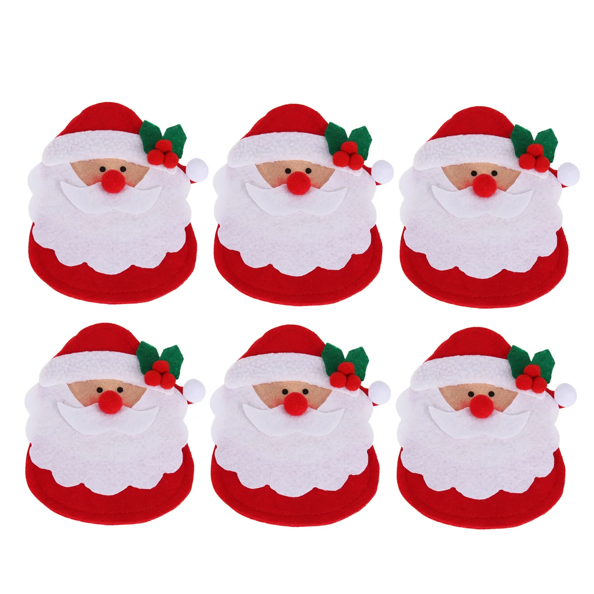 6pcs Christmas Design Knives Forks Pouch Christmas Santa Claus Decorations for Christmas Party Decoration