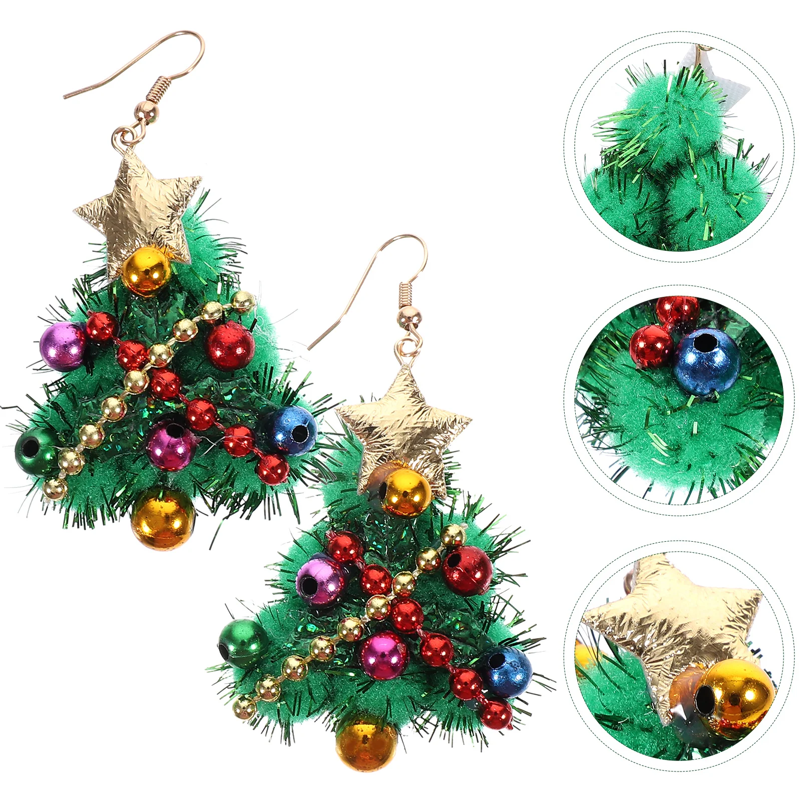 

Christmas Tree Bell Earrings Xmas for Girls Funny Decor Women Earing Nativity Resin Plastic Miss Decoration Bow Garland