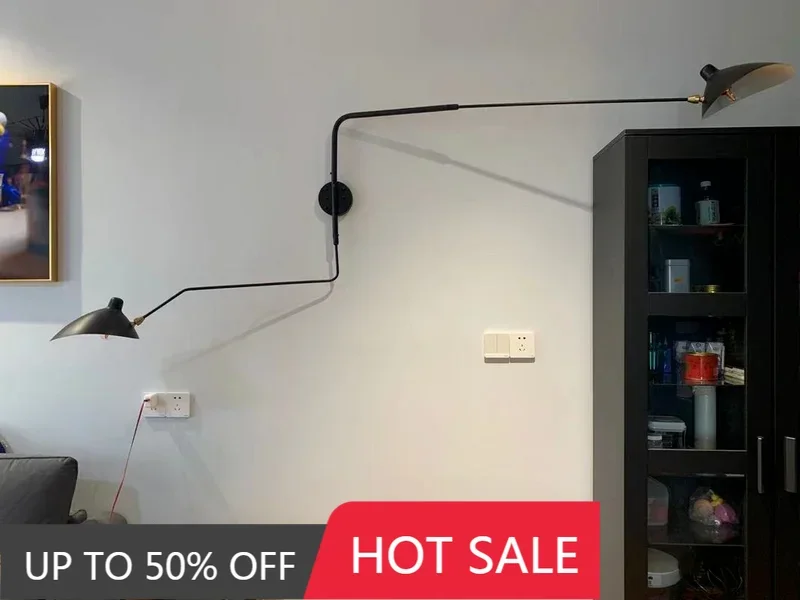 Modern Nordic DaWn Spider Wall Lamps Bedroom Serge Mouille Wall Light Creative Living Room Led Rotary Long Pole Sconce Light Fix