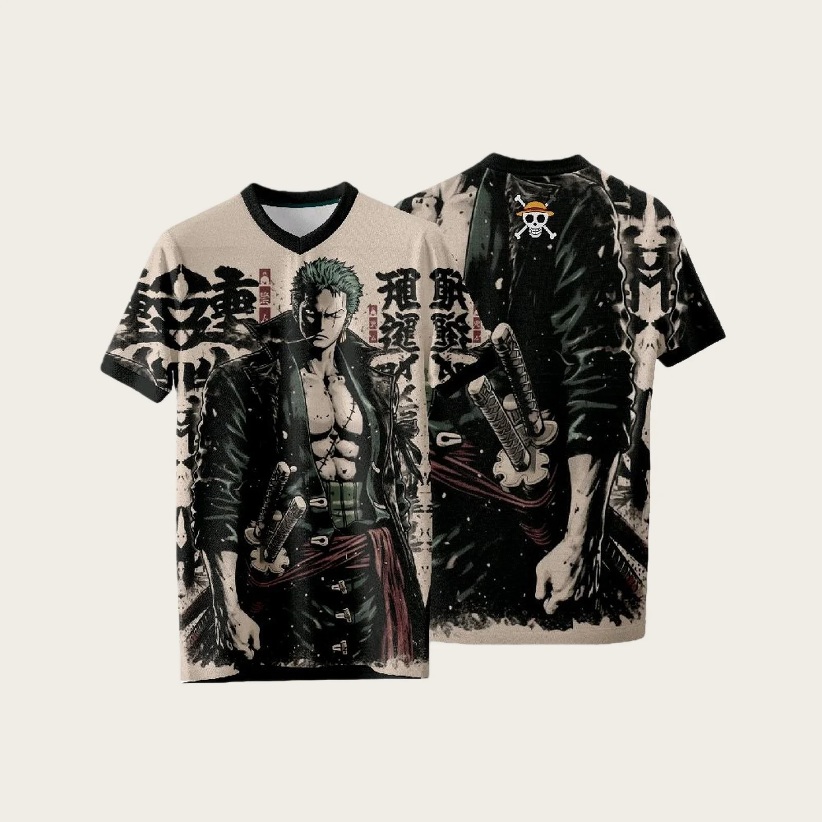 2526 Новая цельная летняя футболка из джерси Bandai в стиле аниме Луффи, большой размер, 3D многофункциональный рождественский топ для взрослых и детей