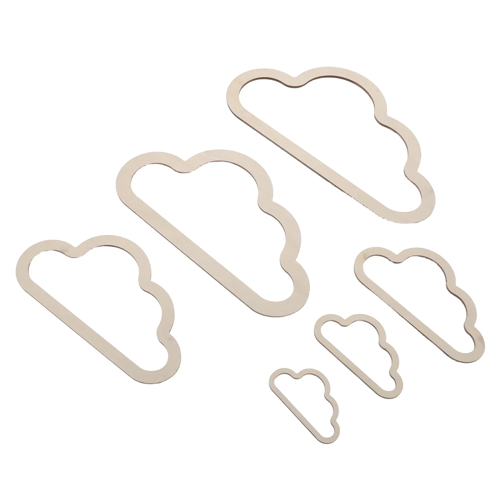 

7Pcs Cloud Dream Catcher Frame Wooden Macrame Rings Unfinished Wood Hoop DIY Wedding Christmas Wreath Craft Supplies Home Decor