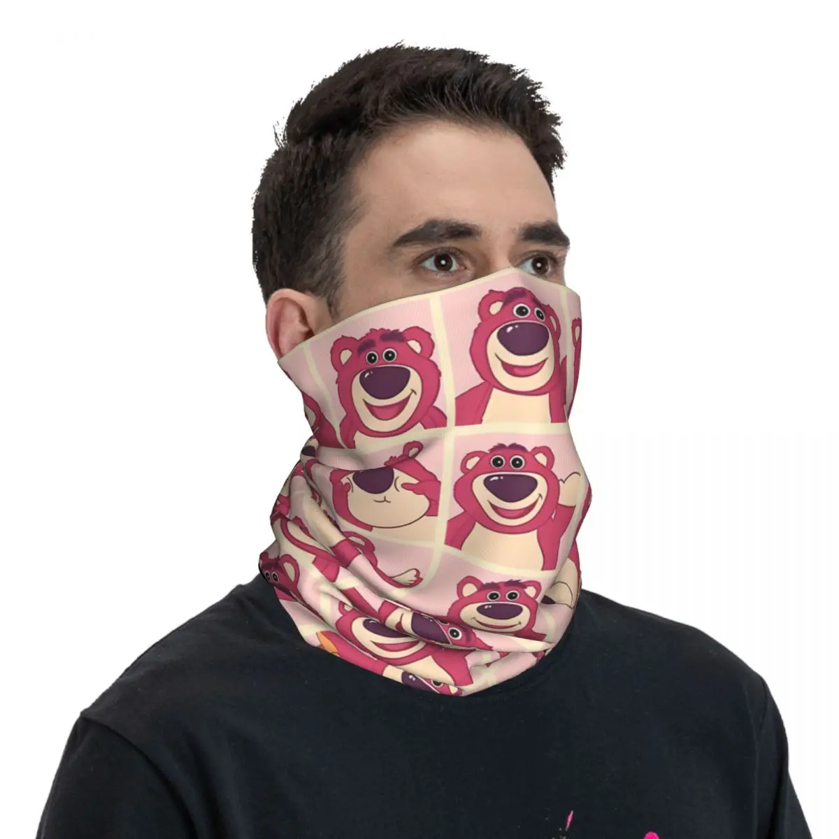 Puzzle Bandana Neck Cover Printed Motorcycle Motocross Disney Toy Story Lotso Huggin Bear Face Mask Balaclava Cycling Unisex