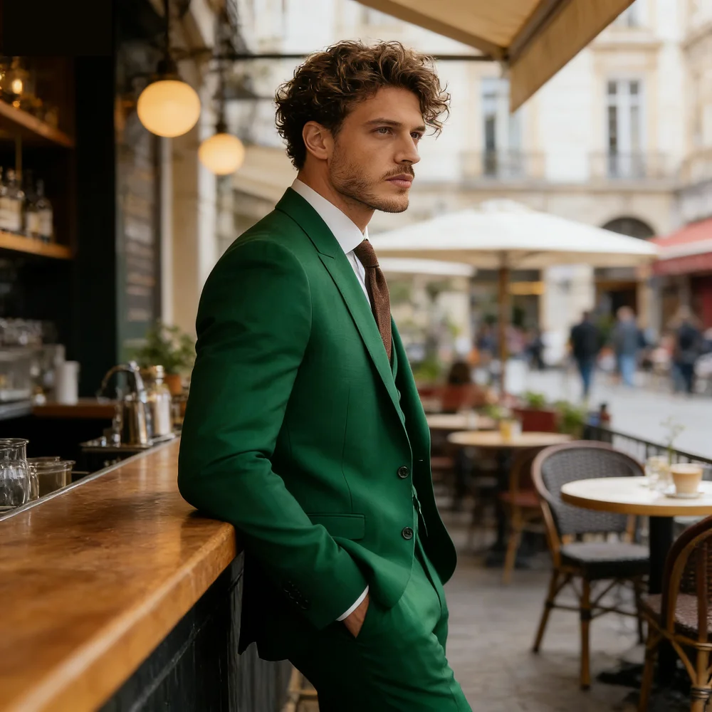 

Elegant 3-Piece Men's Business Suit Unique Breasted Notched Lapel Wedding Smoking Daily Party Masculine Ternos Roupa Mas