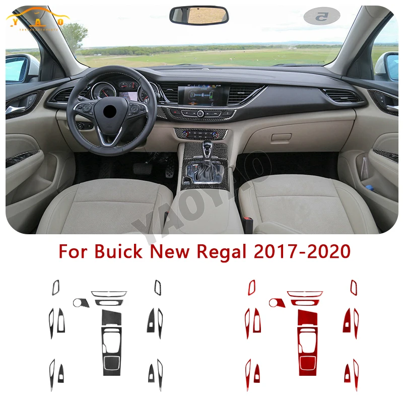 

For Buick Regal 2017-2020 Real Soft Carbon Fiber Sticker Car Gear Shift Panel Frame Interior Trim Accessories