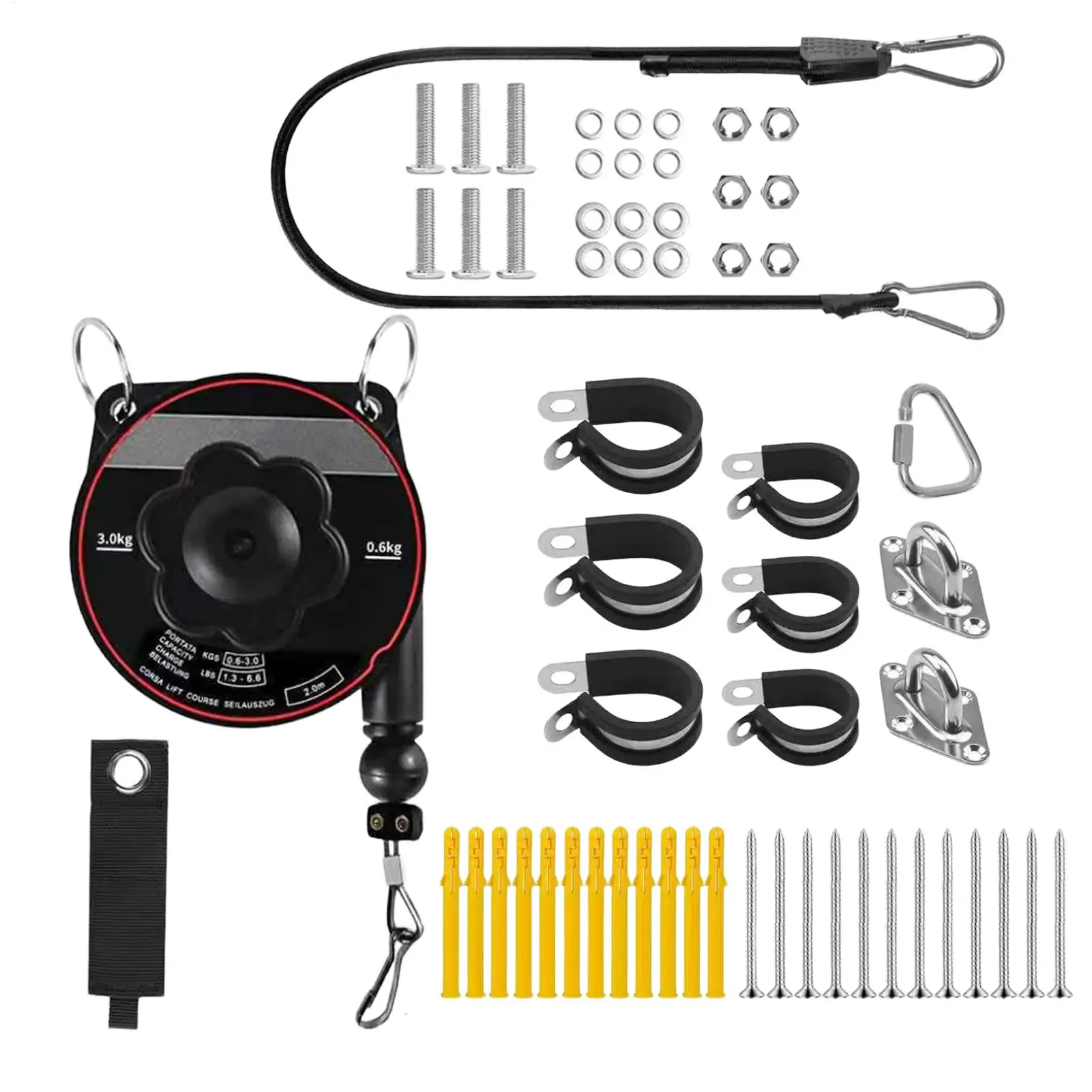 EV Charging Cable Holder Universal Wall Mount Protective EV Charger Cable Retractor for Outdoor Garage Ceiling Wall Parking Lot