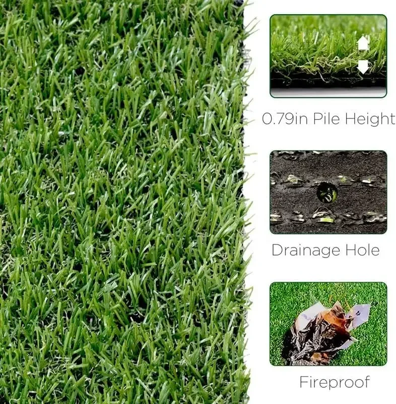 0.8inch Realistic Synthetic Artificial Grass Turf 4FTX7FT,Thick Faux Grass Indoor Outdoor Landscape Lawn