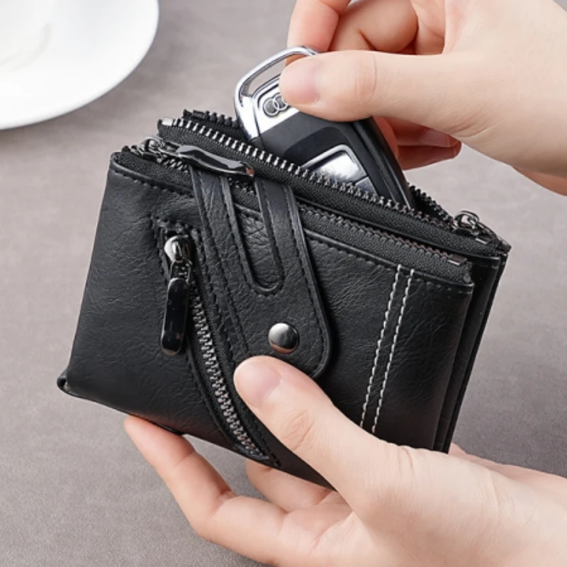 Leichte und minimalistische Herren-Geldbörse mit Kette, abnehmbare Diebstahlschutz-Geldbörse mit Kette, tragbarer Kreditkartenhalter mit mehreren Kartenfächern – Detail 8