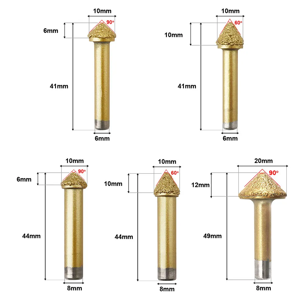 SHDIATOOL Engraving Router Bit Milling Cutter Mushroom Relief Sculpture Engraver CNC Grinding Granite Marble Blade Carving Knife