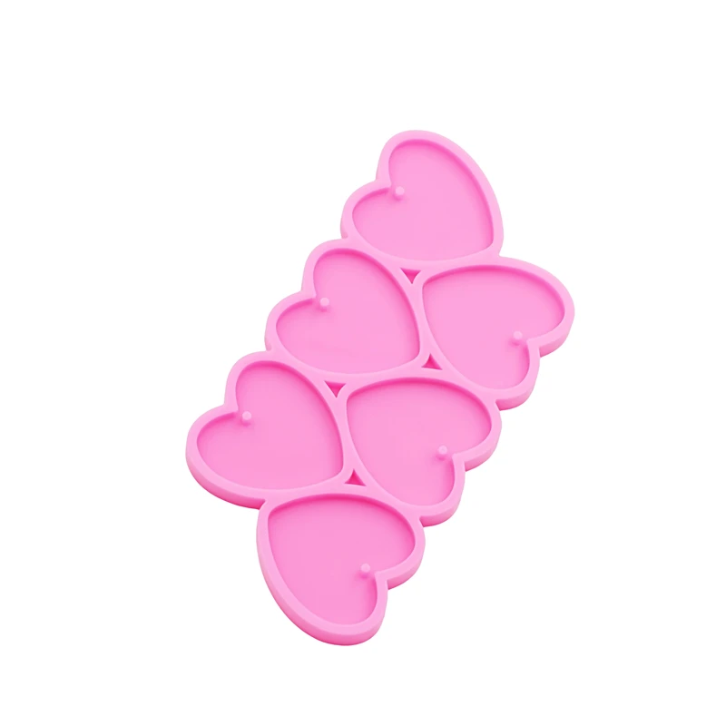 GJ-226 لامعة شكل قلب لتقوم بها بنفسك راتنجات الايبوكسي قالب من السيليكون الخوخ القلب المفاتيح أقراط قلادة مجوهرات اكسسوارات قوالب #4