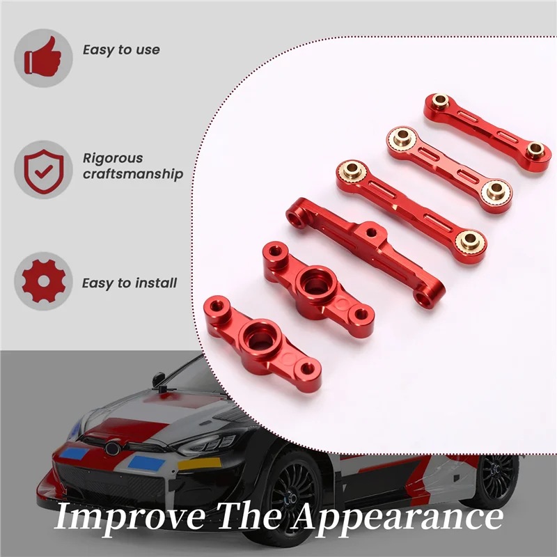 Conjunto de direção de atualização de carro RC tipo B kit para 1/10 Tamiya TT02 TT-02 RC Car Upgrade Accessories-A77G