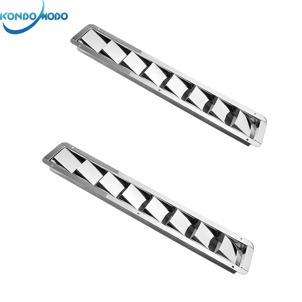 

2PCS Marine 304 Stainless Steel 8 Slots Boat Air Louver Vent Grille Ventilation Louvered Ventilator Grill Cover House Boat Yacht