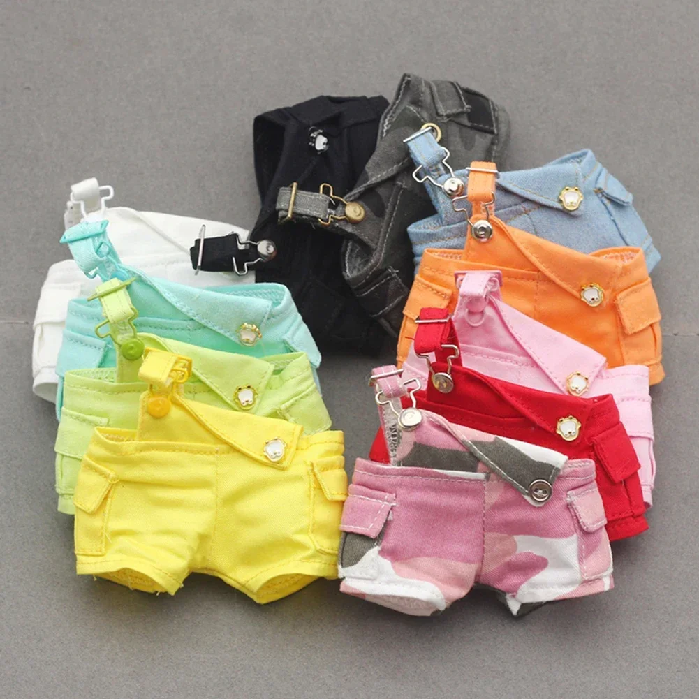 For 17cm Labubu Doll Clothes Simple Outfit Bright Color Overalls Shorts Dolls Accessories Cute Decoration Clothes Kids Gifts