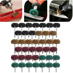 50pcs Mini Drill Abrasive Brush Nylon Buffing Polishing Wheel with 2.35mm Shank for Dremel Rotary Tool Accessories Set Tool