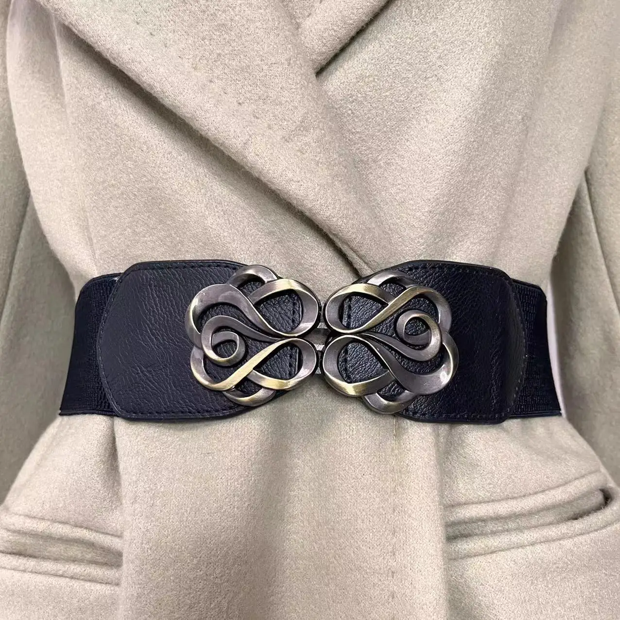 ladies elastic belts for dresses Women Wide Elastic Waist Belt Vintage Stretchy Waistband for Ladies Dresses