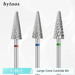 HYTOOS-broca para uñas con forma de cono, fresa de carburo de 3/32 