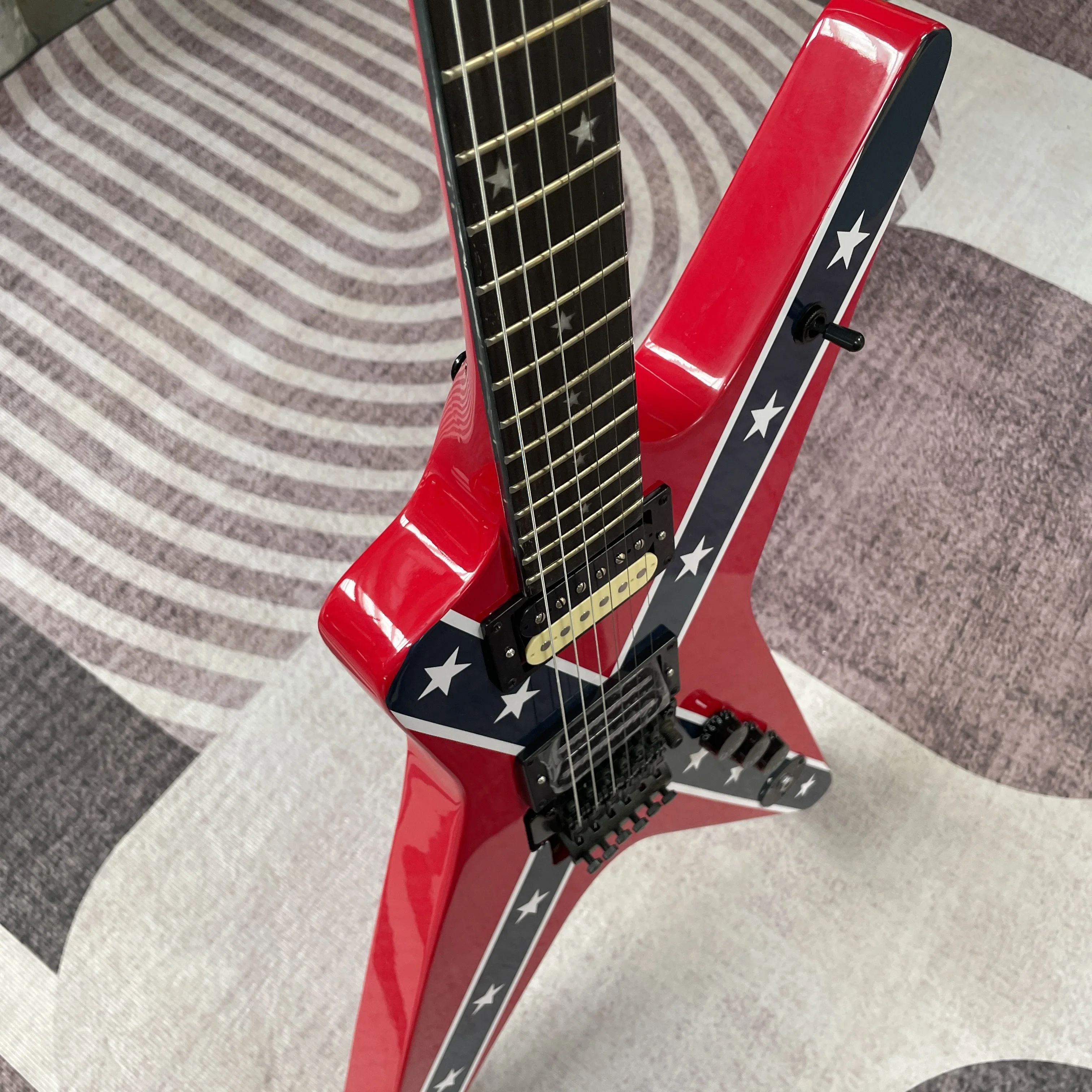 

Washb Dimebag изготовленная на заказ электрогитара красного цвета Floyd с перекладиной, быстрая доставка
