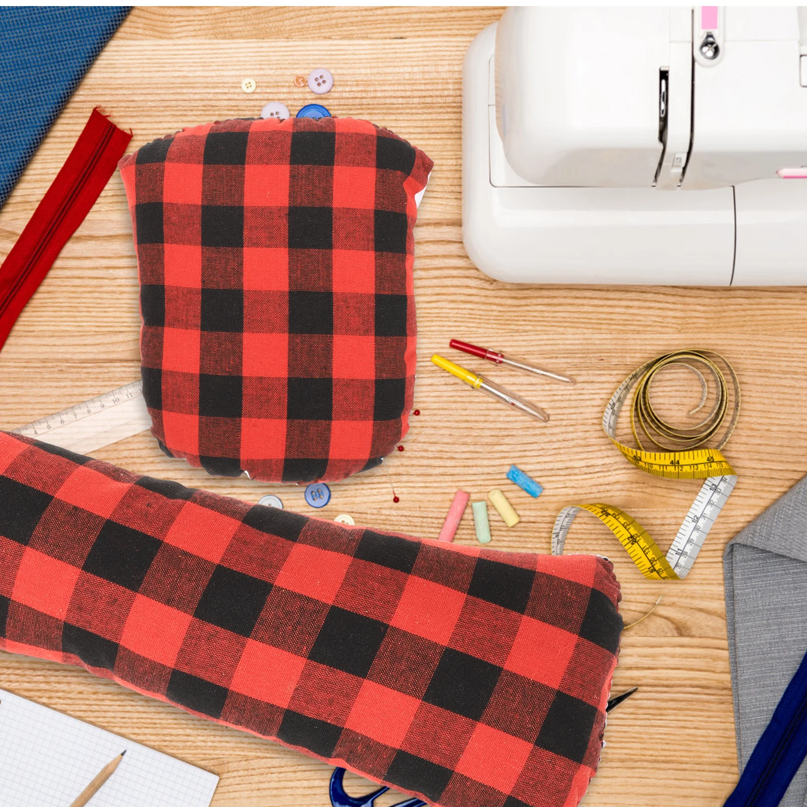 

2pcs Ironing Cushion Sleeve Pincushion Compact Home Sewing Tool Pin Holder Red Cotton Needle Mat Lightweight for Shirts