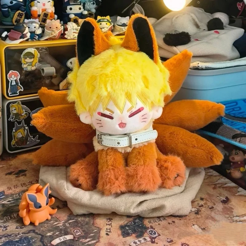 Naruto Uzumaki Naruto Attribute Naruto Fox Beaver 20cm Sitting Body Anime Surrounding Characters Naruto Cotton Doll Toys Gifts