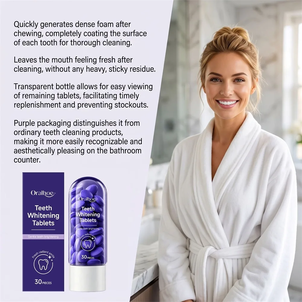 Solid-Toothpaste Tablets,Purple Toothpaste Tablets For Whitening,Portable Gentle,For Camping, Hiking Outdoor And Daily Use
