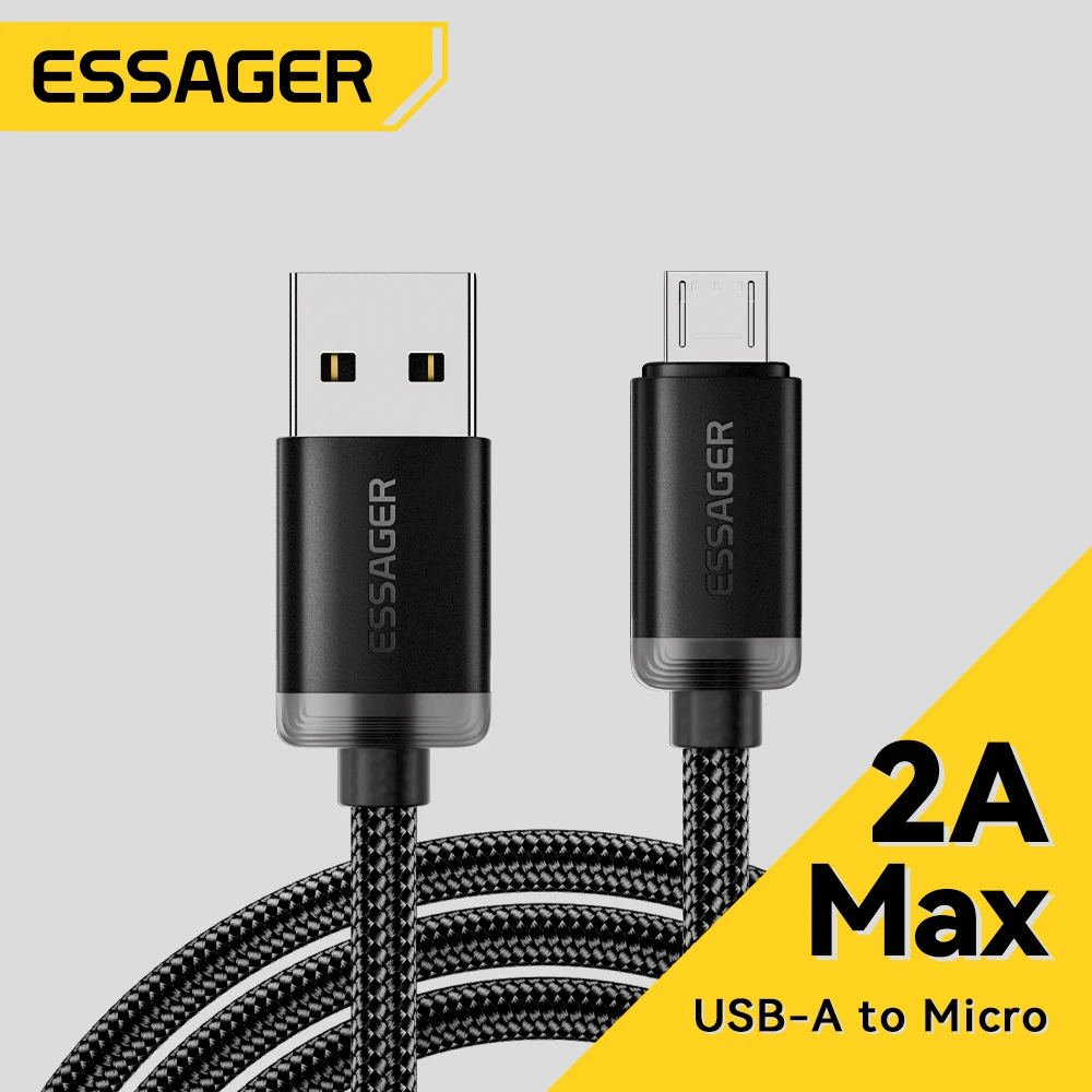 Essager Micro USB Cable 2A Fast Charging USB Cable for Xiaomi Realme Redmi Samsung Huawei Mobile Phone USB Data Charger Wire