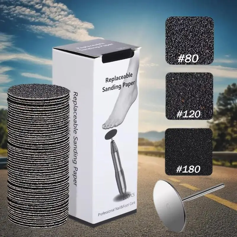 

Replaceable Sandpaper Pedicure Disk 25/35mm Manicure Tool 3/32'' Dead Skin Removal Foot Sanding Paper for Personal Hygiene