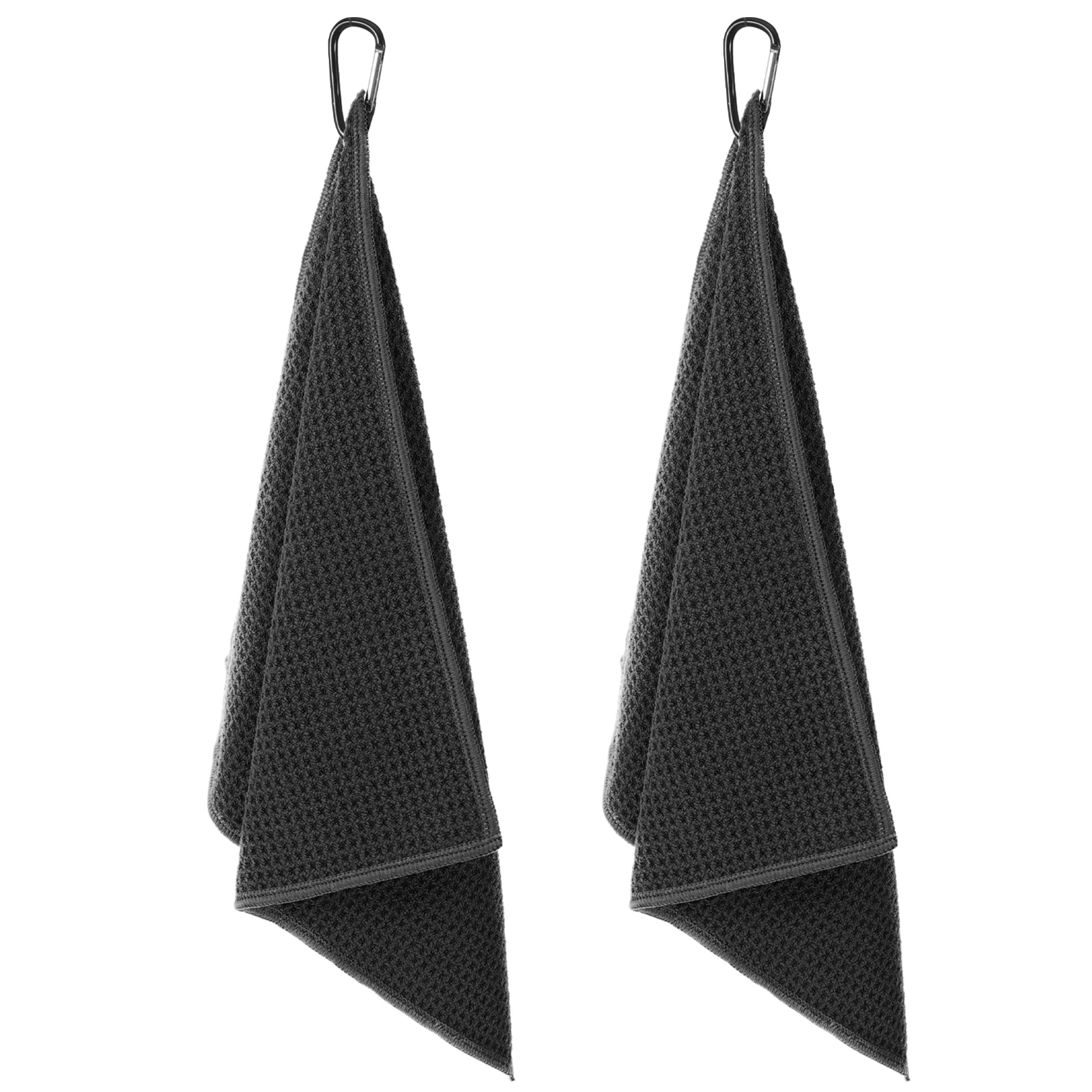 

2pcs 3 Black Golf Ball Towels 30x30cm Portable Microfiber Cleaning Towels Golfing Accessories Lightweight Compact Size Moisture
