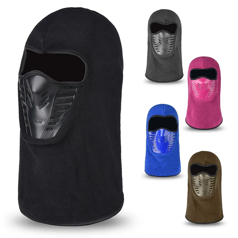 Motorcycle Mask Fleece Thermal Neck Full Face Mask Keep Warm Riding Balaclava Biker Ski Winter Windproof Dustproof Face Shield