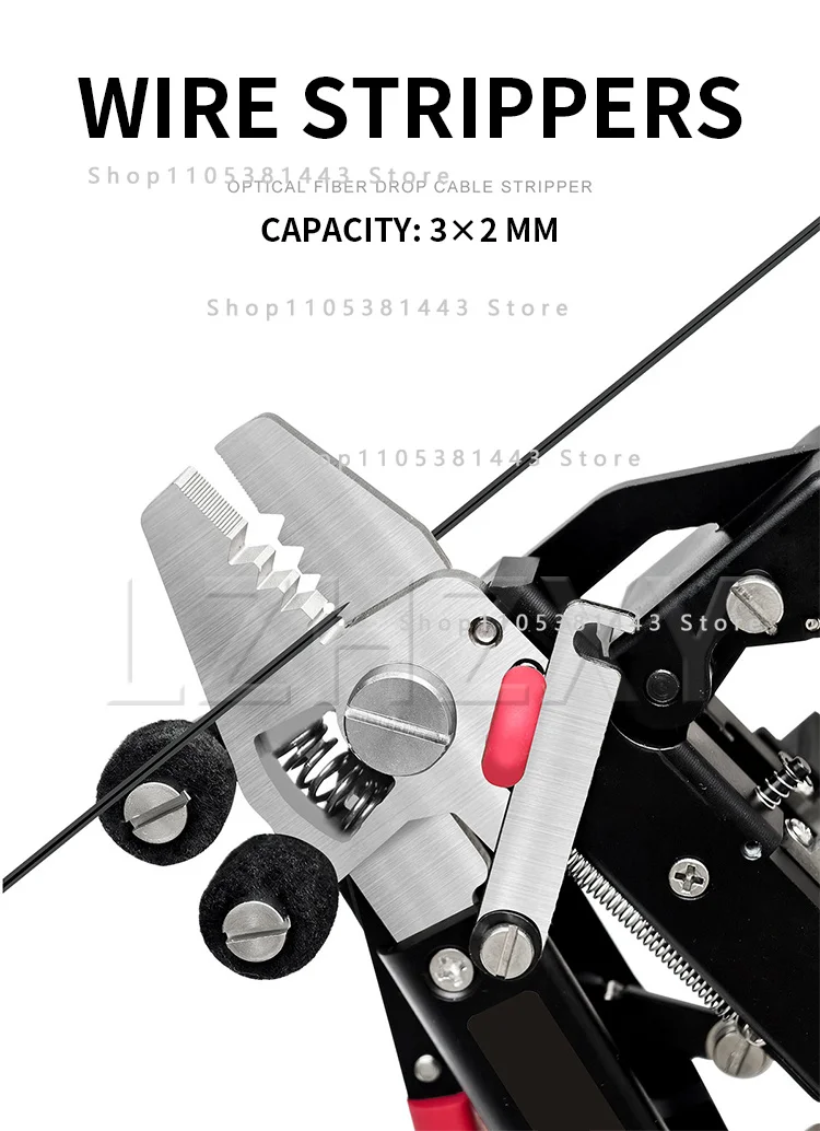 Combination Stripping and Cutting Tool, Scissors, Cleaning Pads, and One-Step Fiber MC-16 All-in-One Fiber Stripper and Cutter