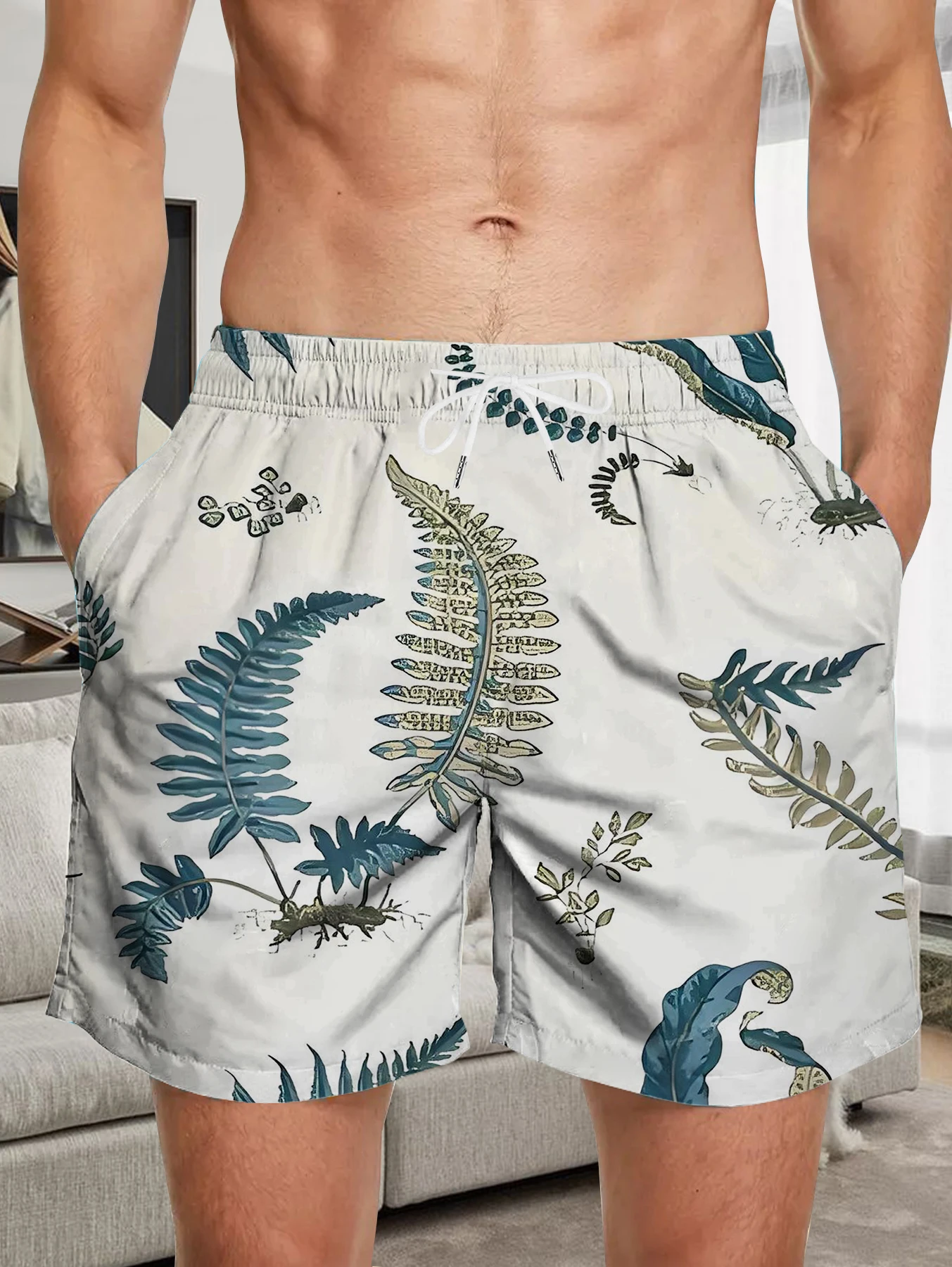 

Classic Full Print Beach Pants Men Digital Printed Quick Dry Polyester Short Pants