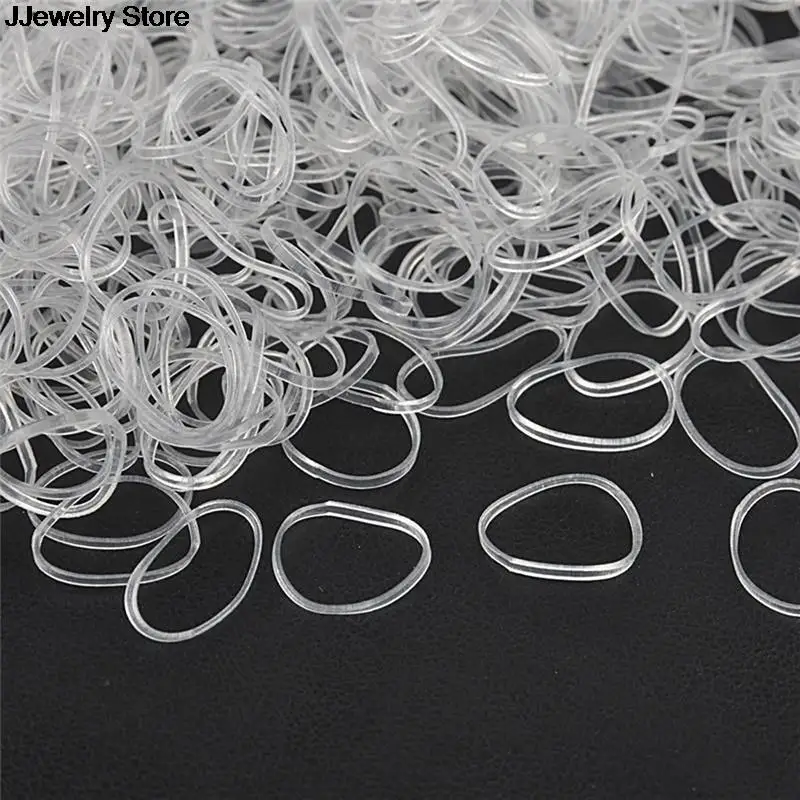 200/500Pcs Small Transparent Clear Rubber Bands Rope Ponytail Holder Tie Gum Elastic Hair Band For Girls Hair Accessories