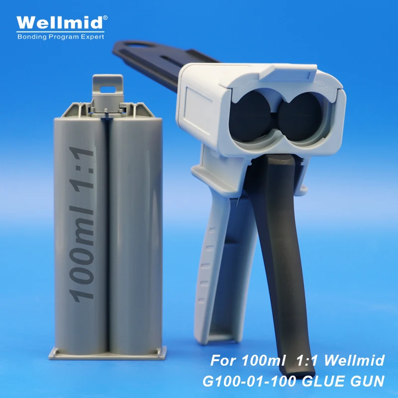 

100ml 1:1 Epoxy Adhesives Dispensing Gun 2K Kit Portable Double Tube Mixing Dispenser Loctite ARALDITE Cartridges AB Glue Gun