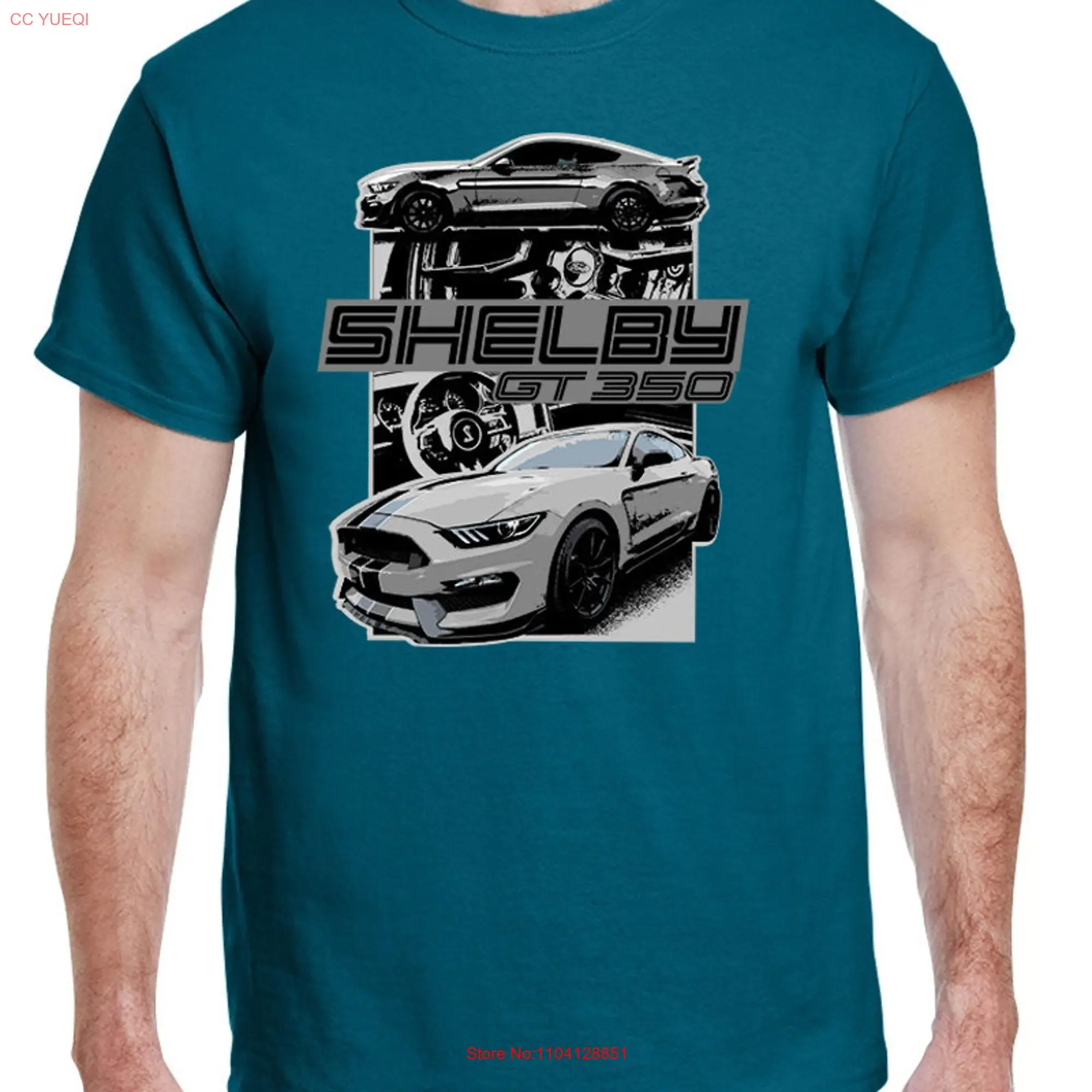 2016 20 Shelby GT350 Mustang Grey Car Full Color Design T Shirt long or short sleeves