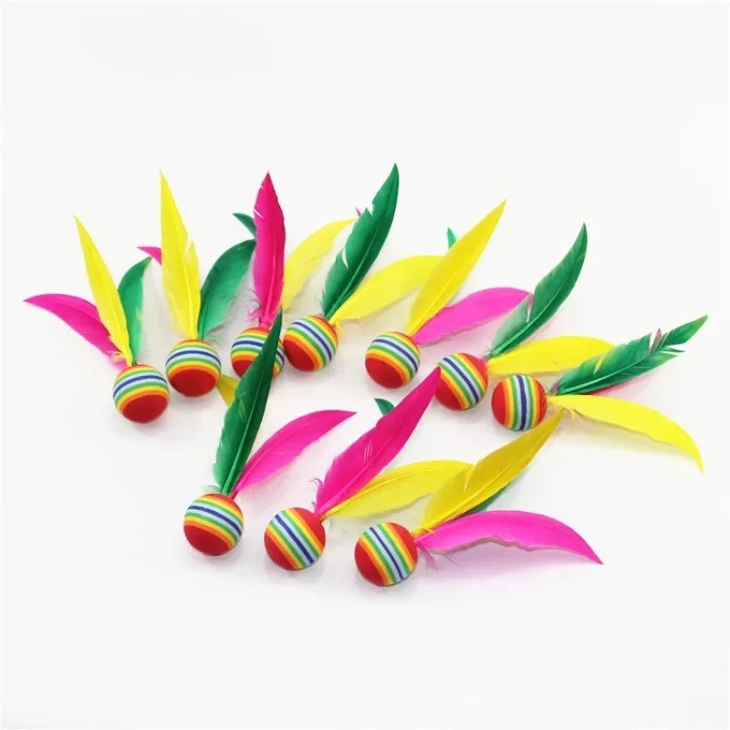 الجاز في الهواء الطلق كرة الريشة مجموعة الأطفال المطاط الريشة ريشة الريشة الشاطئ أطفال الأطفال لعبة ممارسة البدنية #3