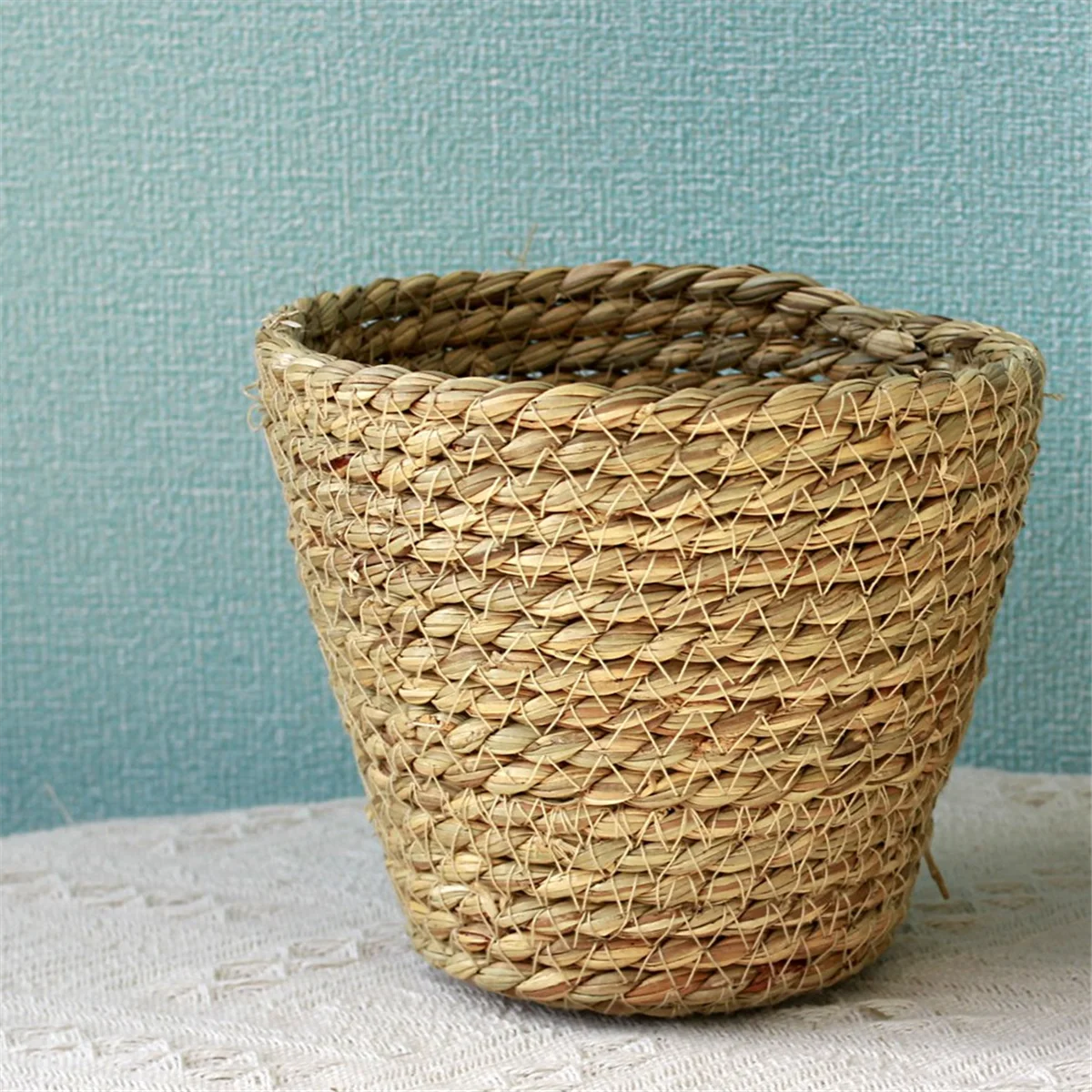 Home Decoration Straw Flower Pots Garden Flower Pots Containers Wicker Rattan Vases Storage Boxes