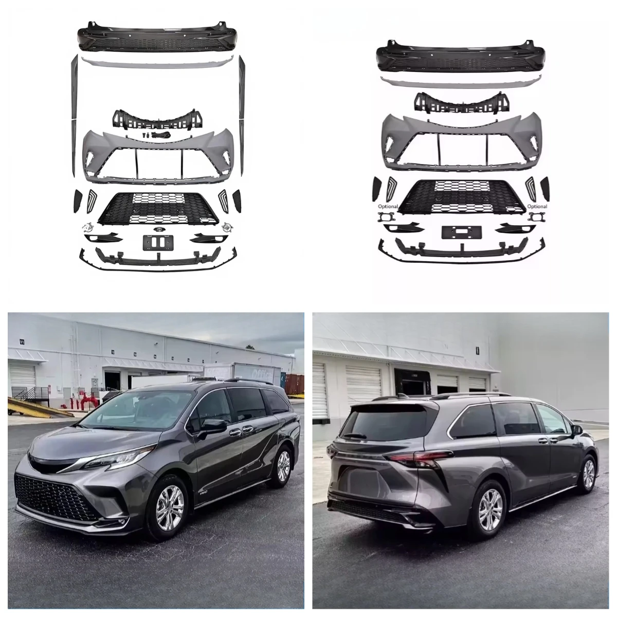 

STLF High-quality Car Pp Material Kit For Senna 21-22 Modified Sports Version Large Surround Front Bumper Grille Rear Lip